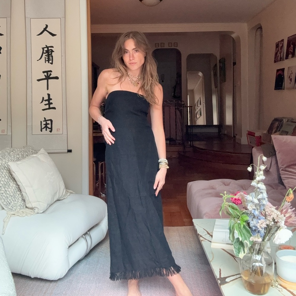 Theory Black Linen Gown